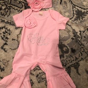 Newborn one piece rhinestone